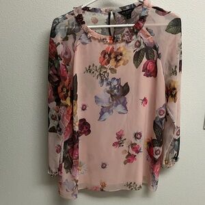 Ted Baker London Floral Blouse - Pink and Multicolor